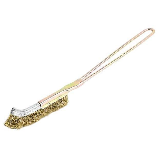 Long Handheld Metal Handle Bent Head Brass Wire Cleaning Brush
