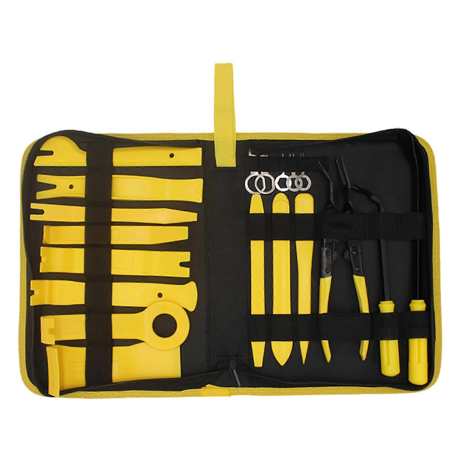 Trim Removal Tool Dashboard Durable Trim Removal Level Pry Tools Door Panel Audio Radio Terminal Fastener Remover Tools Yellow