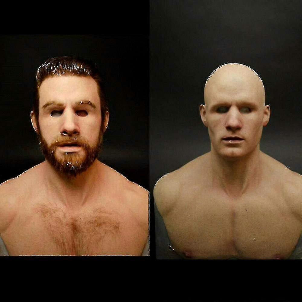 男性のためのリアルなラテックスフルフェイスマスク、ハロウィーンコスチュームアクセサリー、パーティー変装小道具