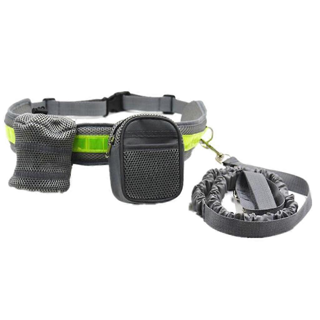 Reflective Adjustable Dog Leash with Waist Pouch Walking Hiking Jogging Lead