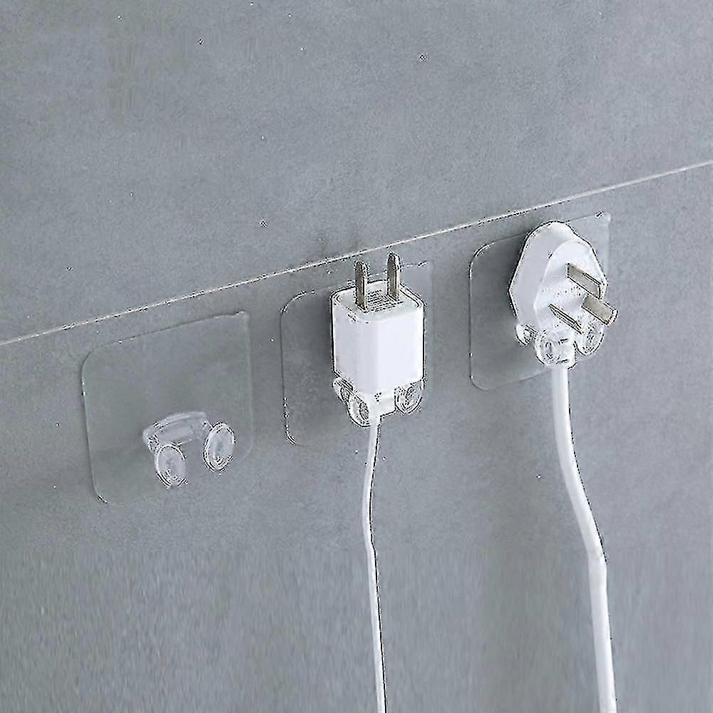 10pcs Wall Storage Hook For Kitchen And Bathroom - Wall Adhesive Power Plug Socket