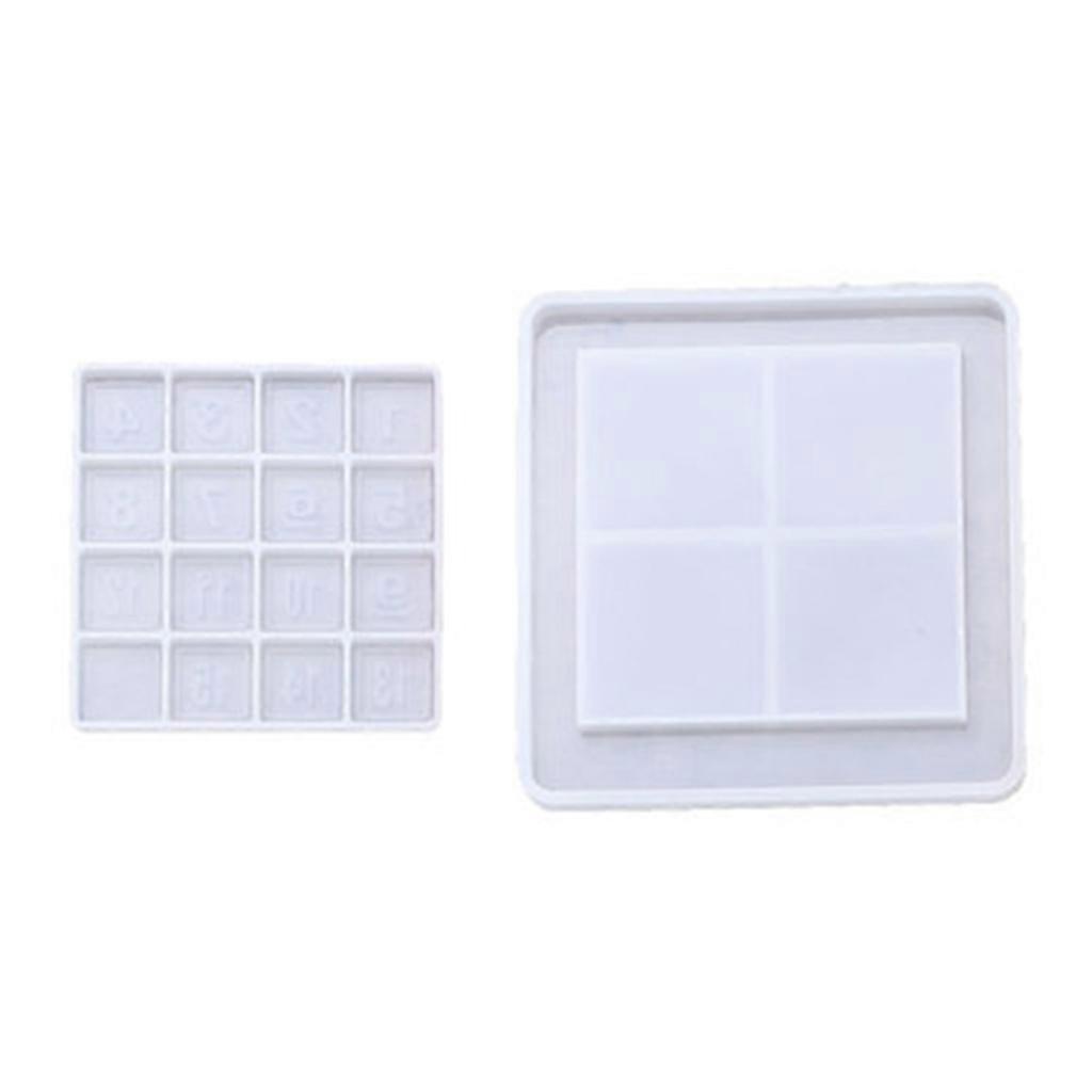 2Pcs/Set Digital Puzzle Crystal Epoxy Resin Mold Number Puzzles Games Silicone Mould DIY Crafts Casting Tool