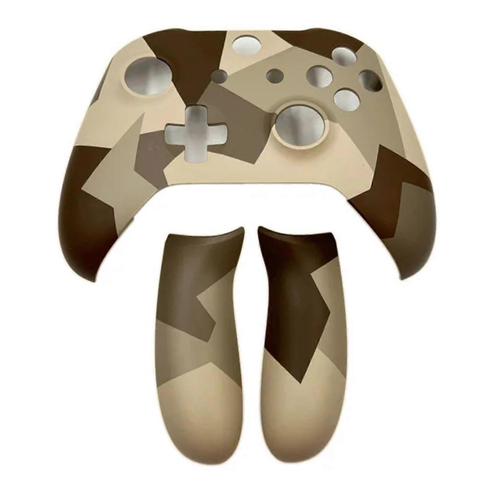 Controller Replacement Housing Front Shell Sleeve Faceplate Back Cover Handle Side Grip Case Compatible for  Slim  camouflage coffee
