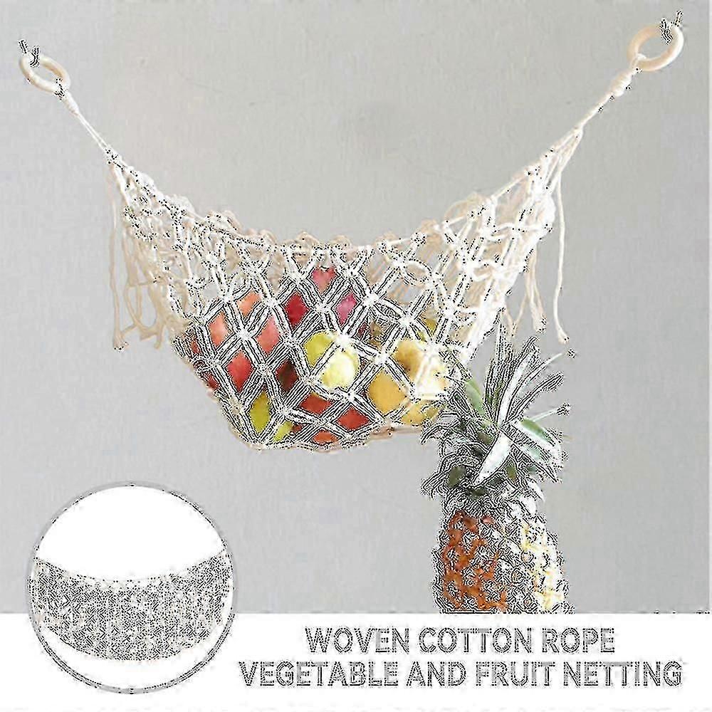 Fruit And Vegetable Storage Hammock Space Saving Hand Woven Kitchen Decor