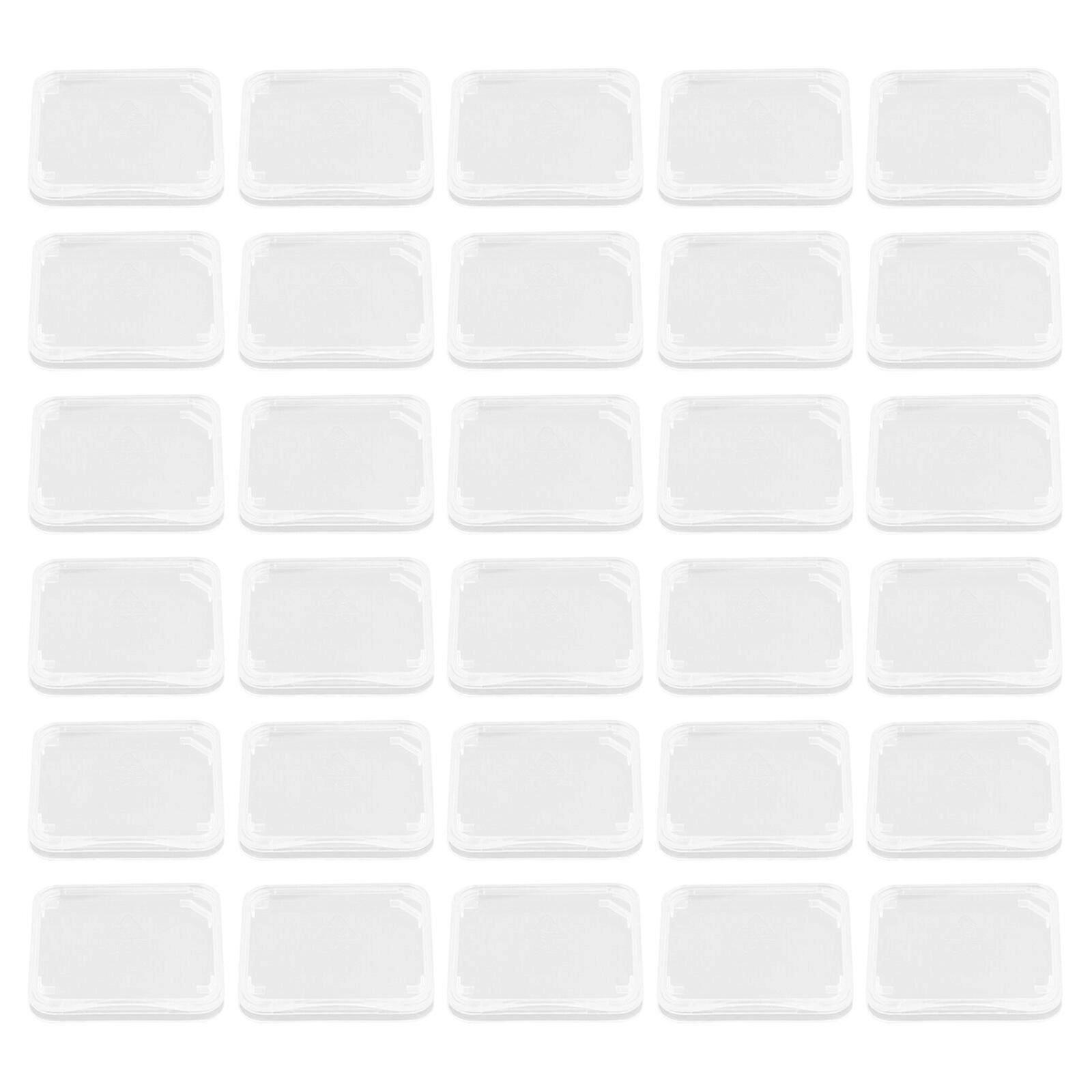 1 Set 100 Pcs Memory Cards Storage Cases Carrying Holders Boxes (Transparent)