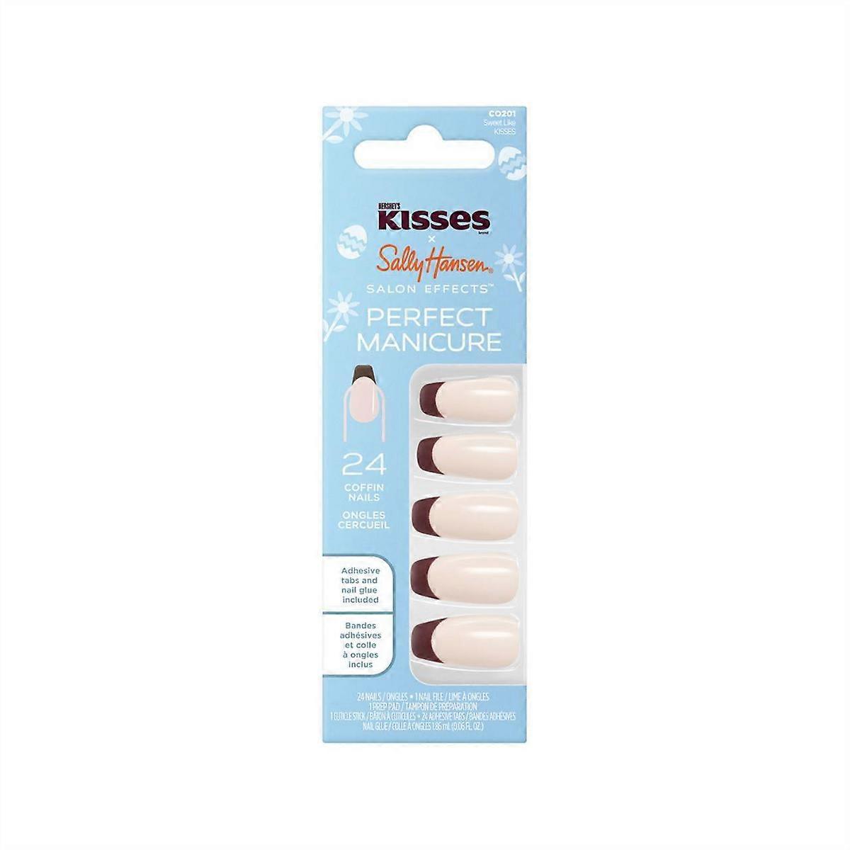 Sally Hansen Salon Effects Perfect Manicure X Hershey's Kisses Press-on Nails Kit - Coffin - Sweet Like Kisses - 24ct