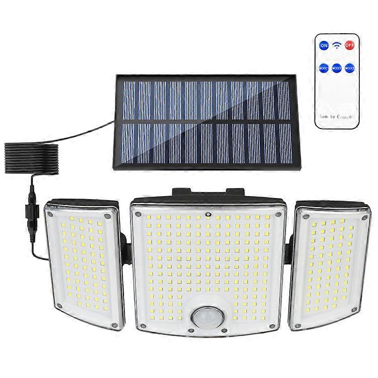 TG-TY01039 278 LED 3-Head Solar Powered Wall Light with Remote Control Waterproof Garden Lamp, Standard Panel