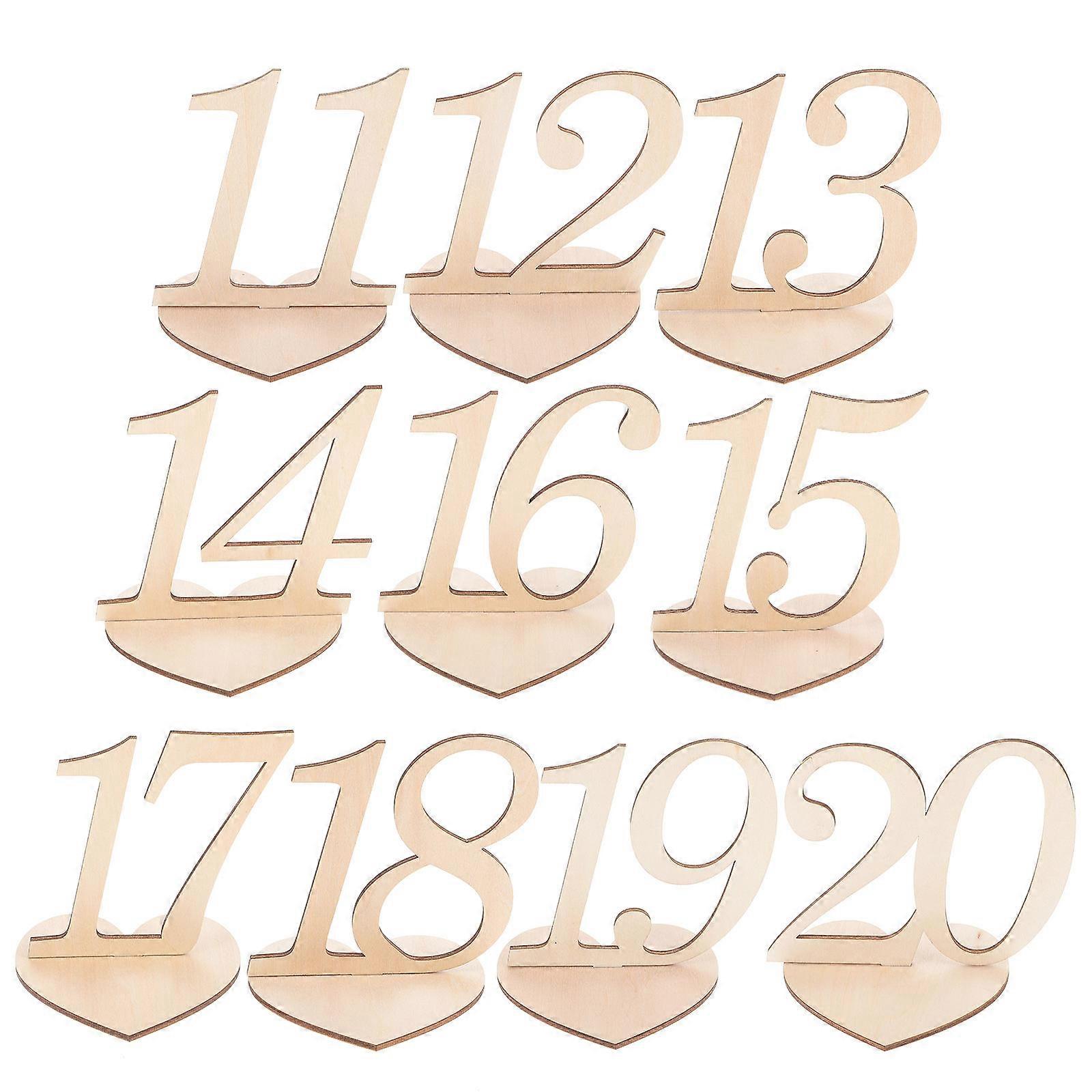 Table Numbers with Heart Base for Restaurant and Banquet Use