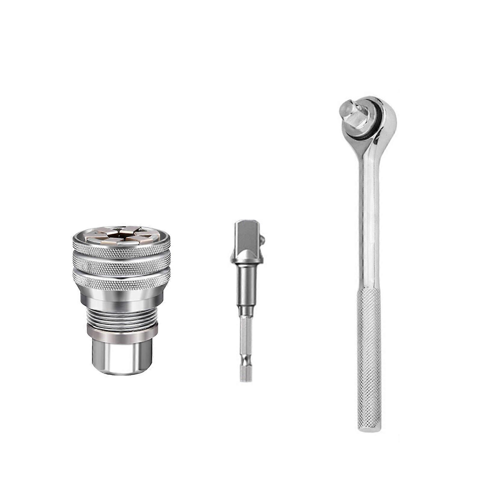 10-19mm Hexagonal Head Nuts and Bolts Driver Tool for 3/8" Drive Adjustable Universal Socket Wrench Grip Adapter