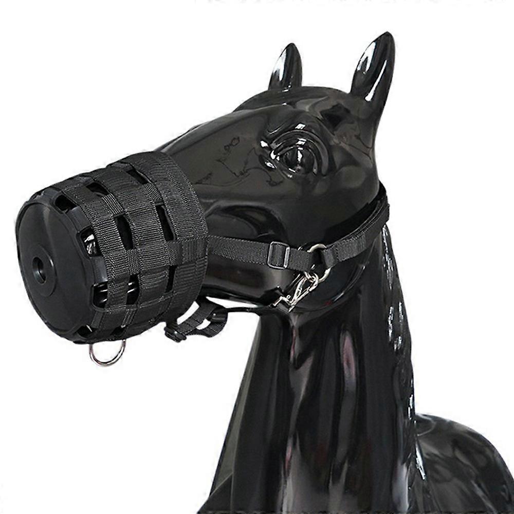 Size L Horse Muzzle Thick Webbing Breathable Equine Grazing Muzzle Padded Anti-Bite Mask