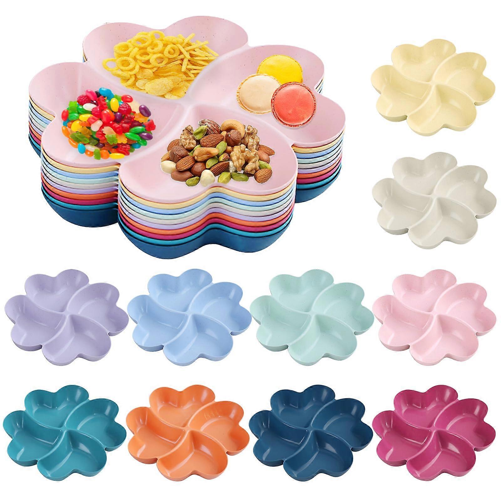Snack Plates With Compartments For Nuts And Dried Fruit, 9-Inch Ceramic Divided Plate, Easy Portion Control