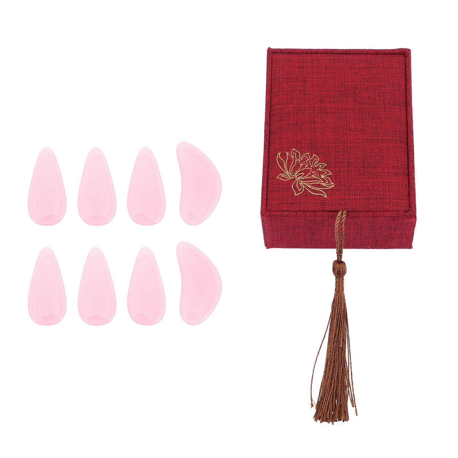 Guzheng Playing Nail Covers Durable Anti-Deformation Professional Performance Guzheng Nails Pink 3.00X1.50X0.20CM 1Set