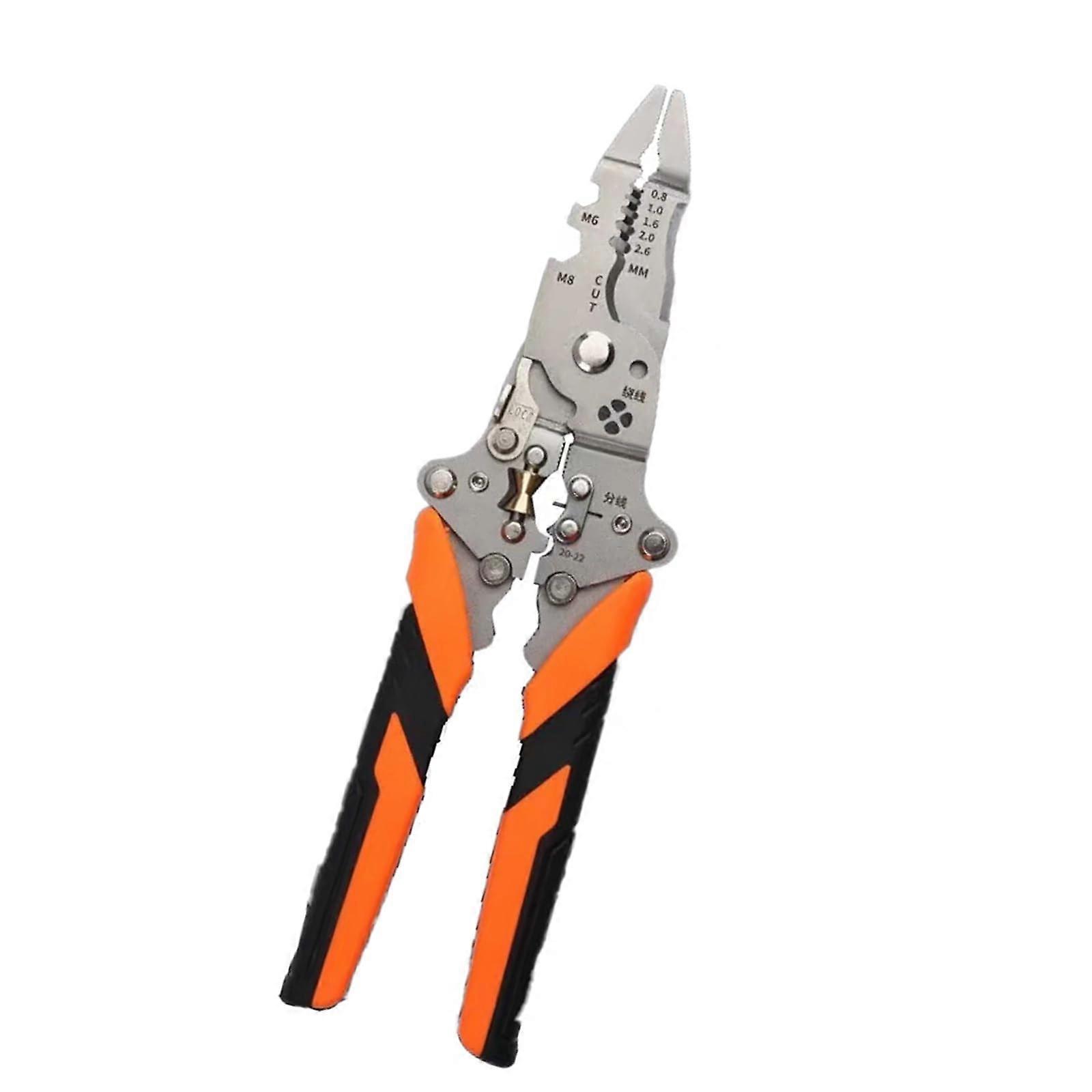 14-In-1 Wire Stripper Tool For Electricians With Folding Design And Ergonomic Handle