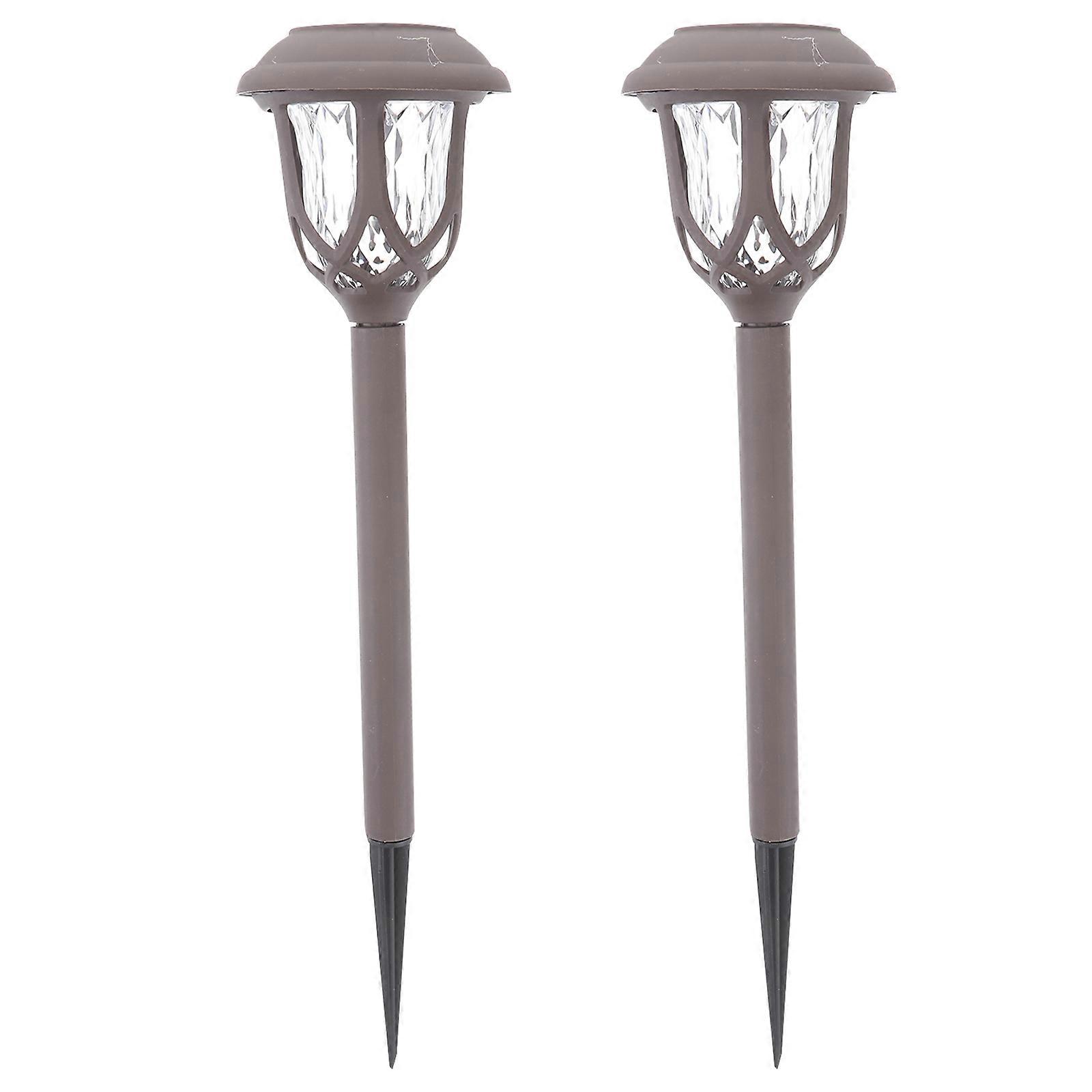 Solar Powered Garden Decor Waterproof Lawn Lamp for Pathways Coffee Color 42 x 10 x 10 cm 2Set