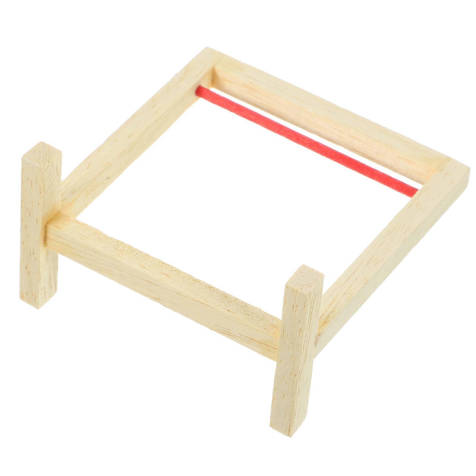 Compact Wooden Hanger Rack for Doll Houses, Space Saving Mini Clothes Rail with Smooth Surface, Easy to Clean Miniature Clothing Storage Shelf