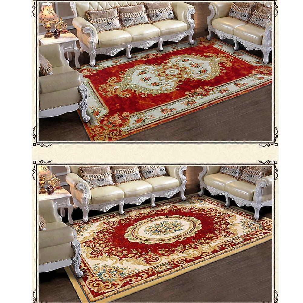 Washable Entry Rug European Style Doormat Front Door Indoor Floor Mat Dark Red Anti-Static 50x80cm 1Pack