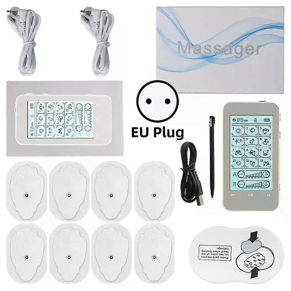 EMS Electric Muscle Stimulator Relaxation Therapy 24 Modes 4 Output Channel Tens Unit Machine Physiotherapy Pulse Body Massager