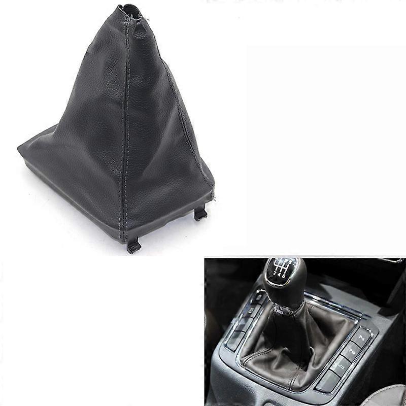 手动和皮革汽车换档旋钮绑腿杆靴套适用于斯柯达雪人 2009-2012 Superb II 2008-2012