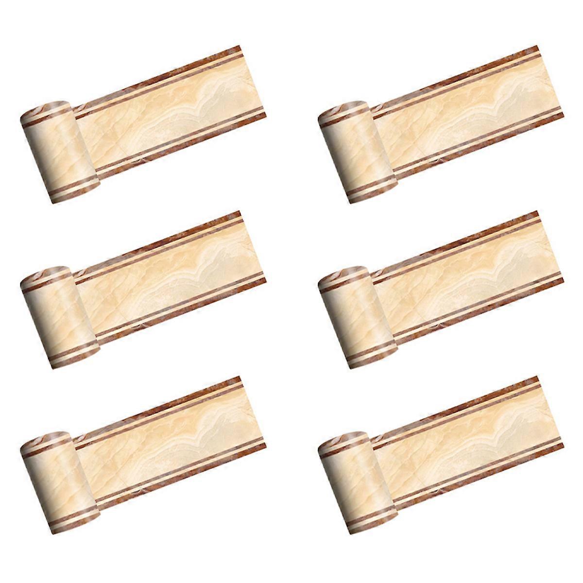 2M Self-Adhesive Side Line Tile Sticker Yellow Marble Bathroom