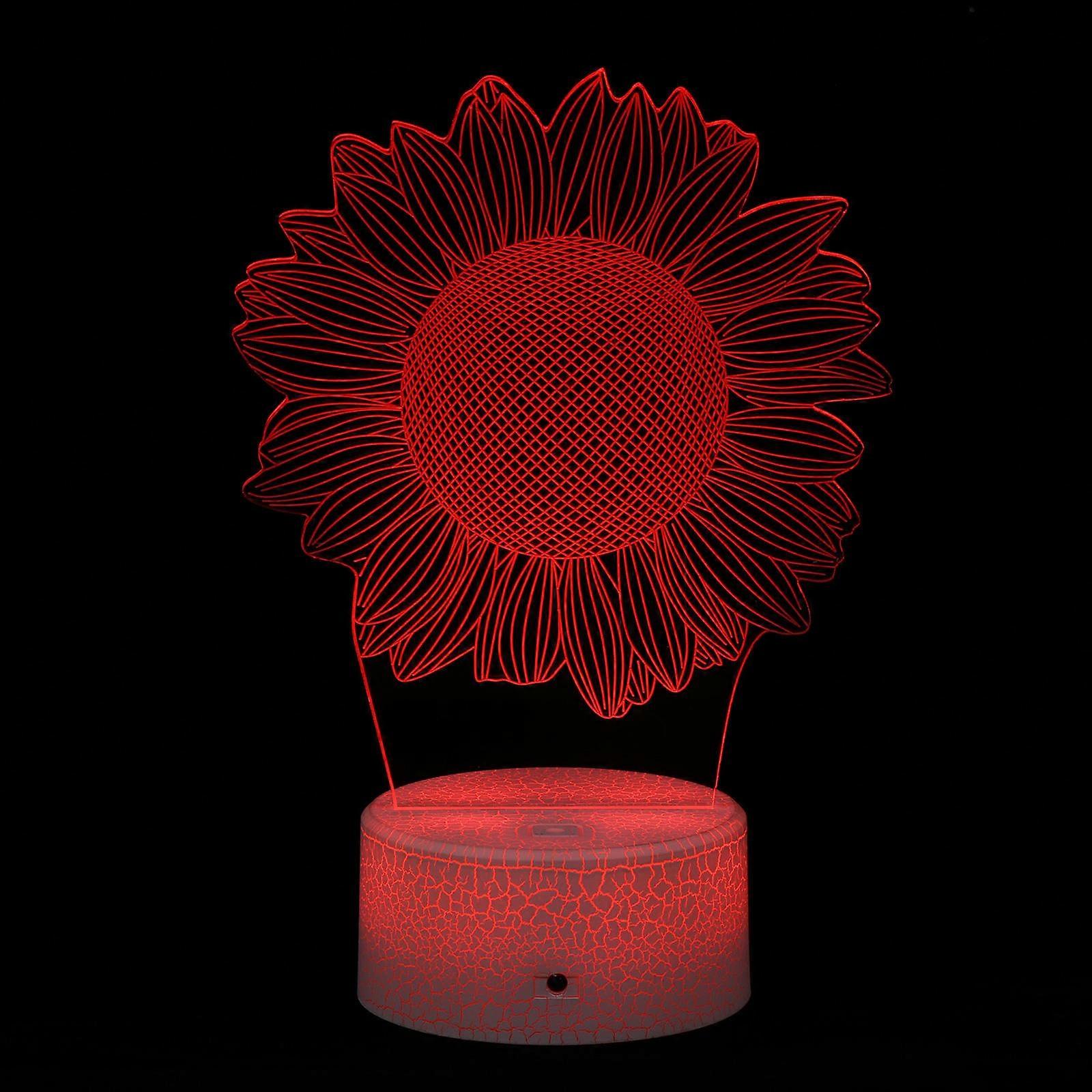 Table Lamps Sunflower Night Light Warm Atmosphere Lighting 3D Style Assorted Color 19.00X8.50X8.50CM 1Set