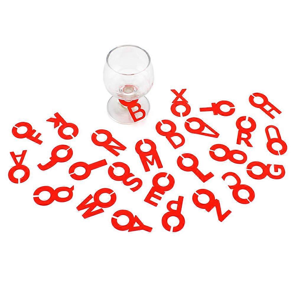 Alphabet Letters Wine Glass Marker Silicone Drink Charms Red For Dinners 26Pcs