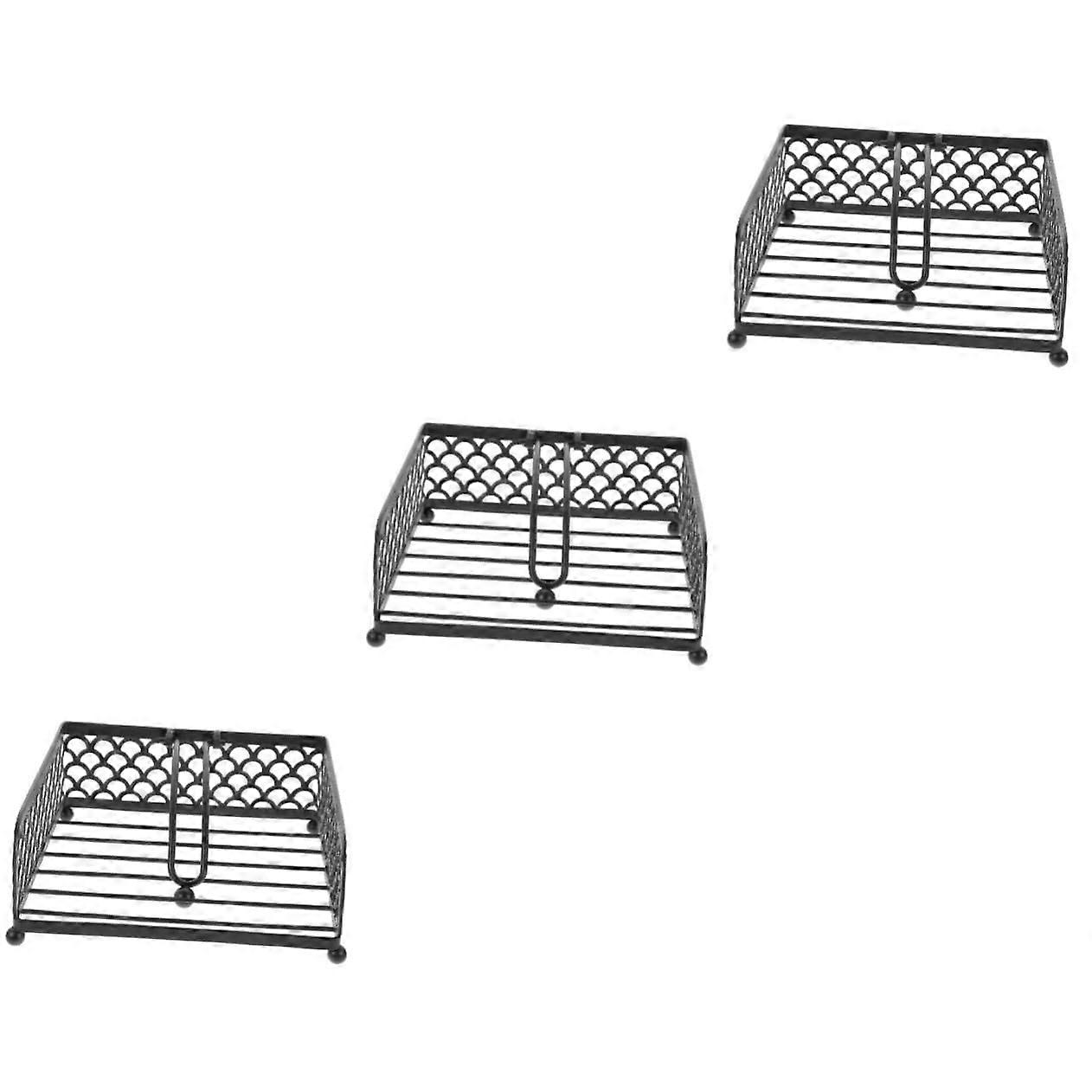 3 pieces Hollow Metal Napkin Holders for Tables Elegant Napkin Stand for Restaurant and Celebrations Practical and Stylish Paper Napkin Holder