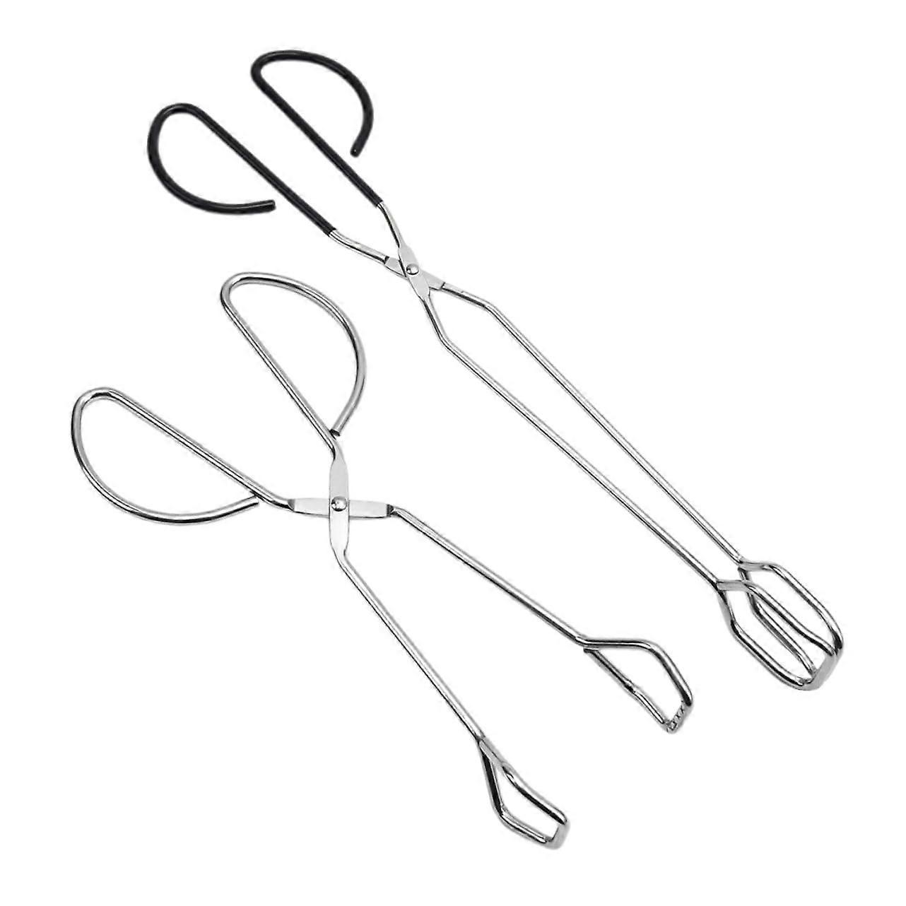 2-Piece Heat-Resistant Serving Tongs for Grilling and Catering, Sturdy Bread Tongs with Comfortable Grip for BBQ Use