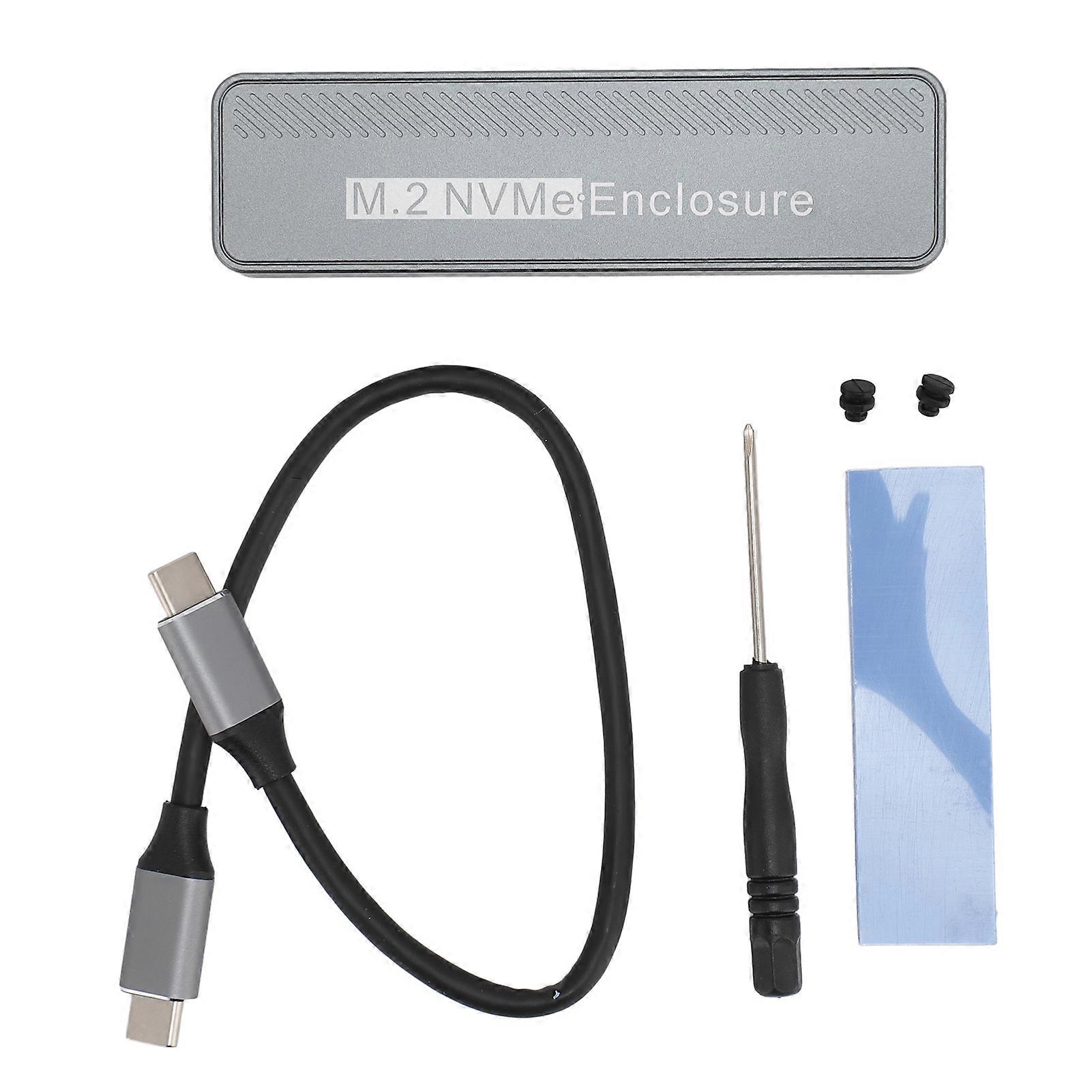 M.2 NVMe SSD Enclosure 20Gbps 4TB USB 3.2 GEN 2 Type CM Key Aluminum Alloy PCIe SSD Case for 2230, 2242, 2260 and 2280 Hard Drives (HDD Not Included)