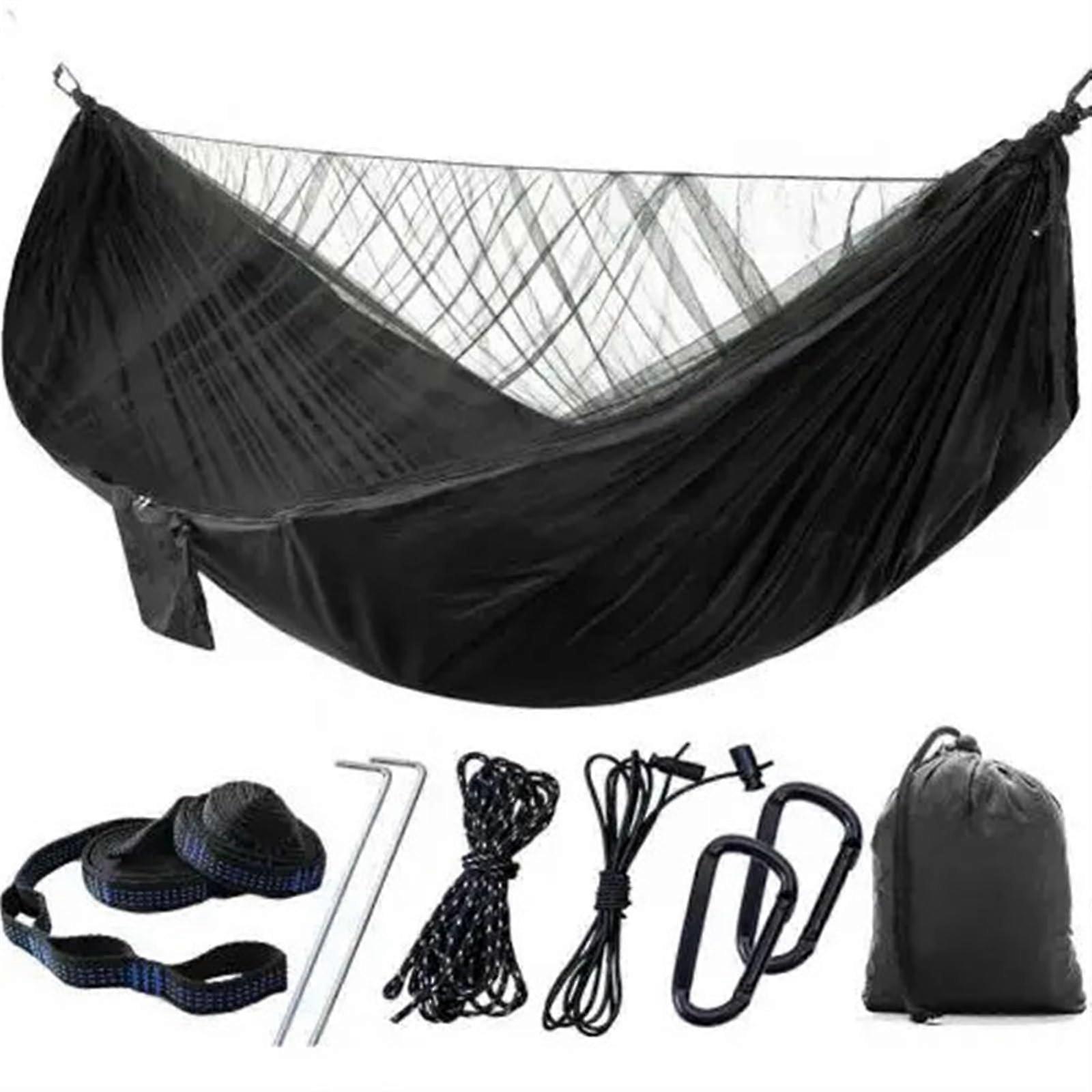 Hammock Camping Quick-Open Design For Hiking Jungle Outdoor Swing Hammock Black