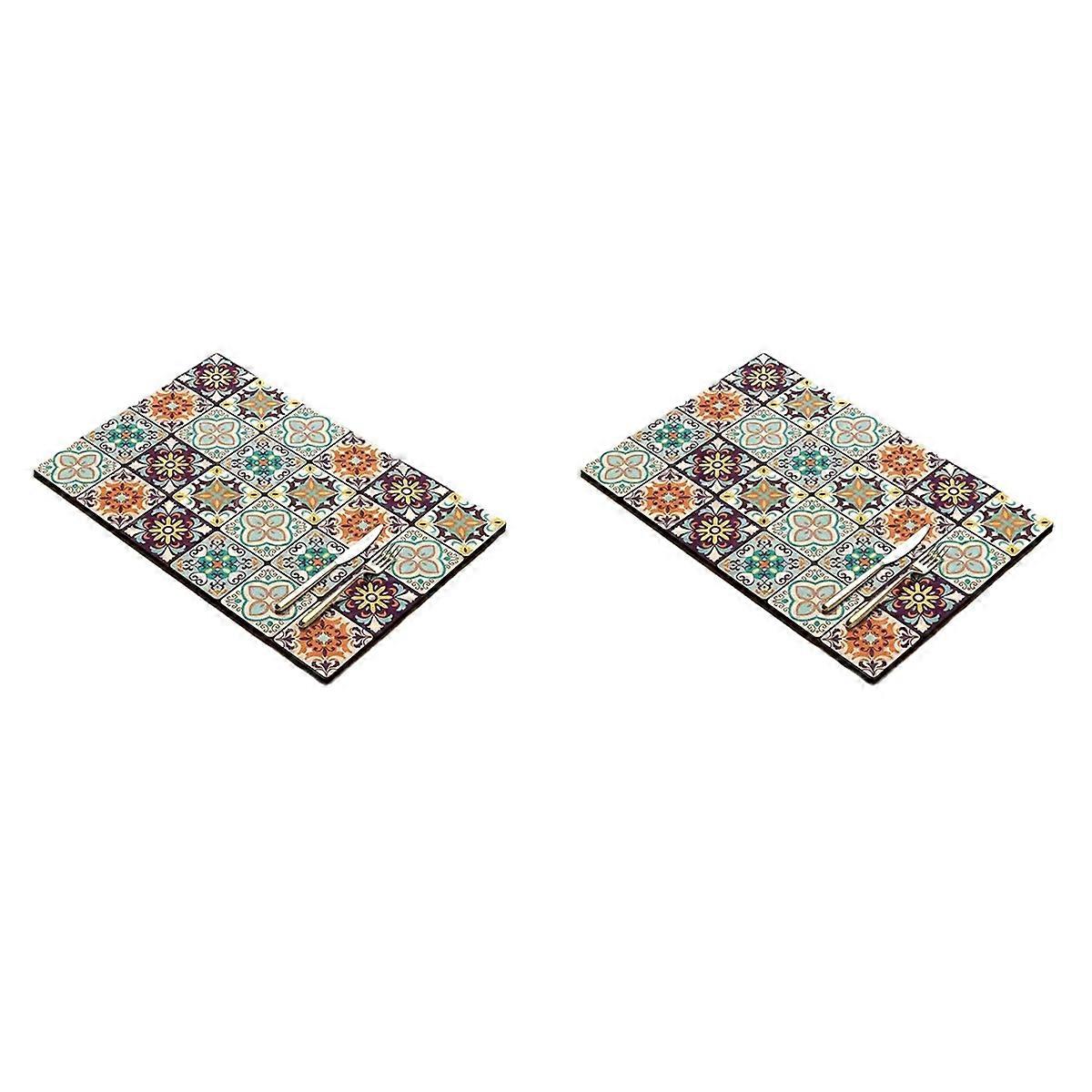 2X Retro Quick-Drying Water-Draining Mat for Kitchen Bar Countertops
