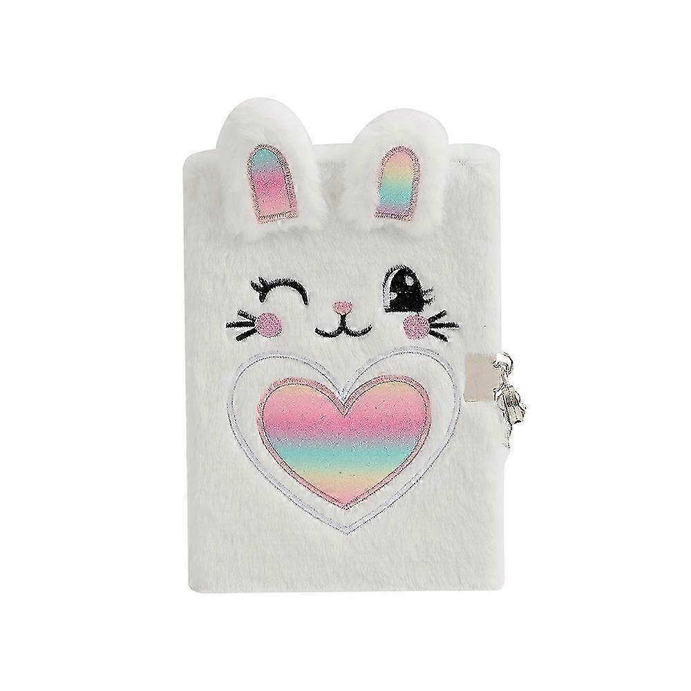 Plush Cover Notebook Fluffy Notebook Plush Diary with Lock Portable Fluffy Notebook