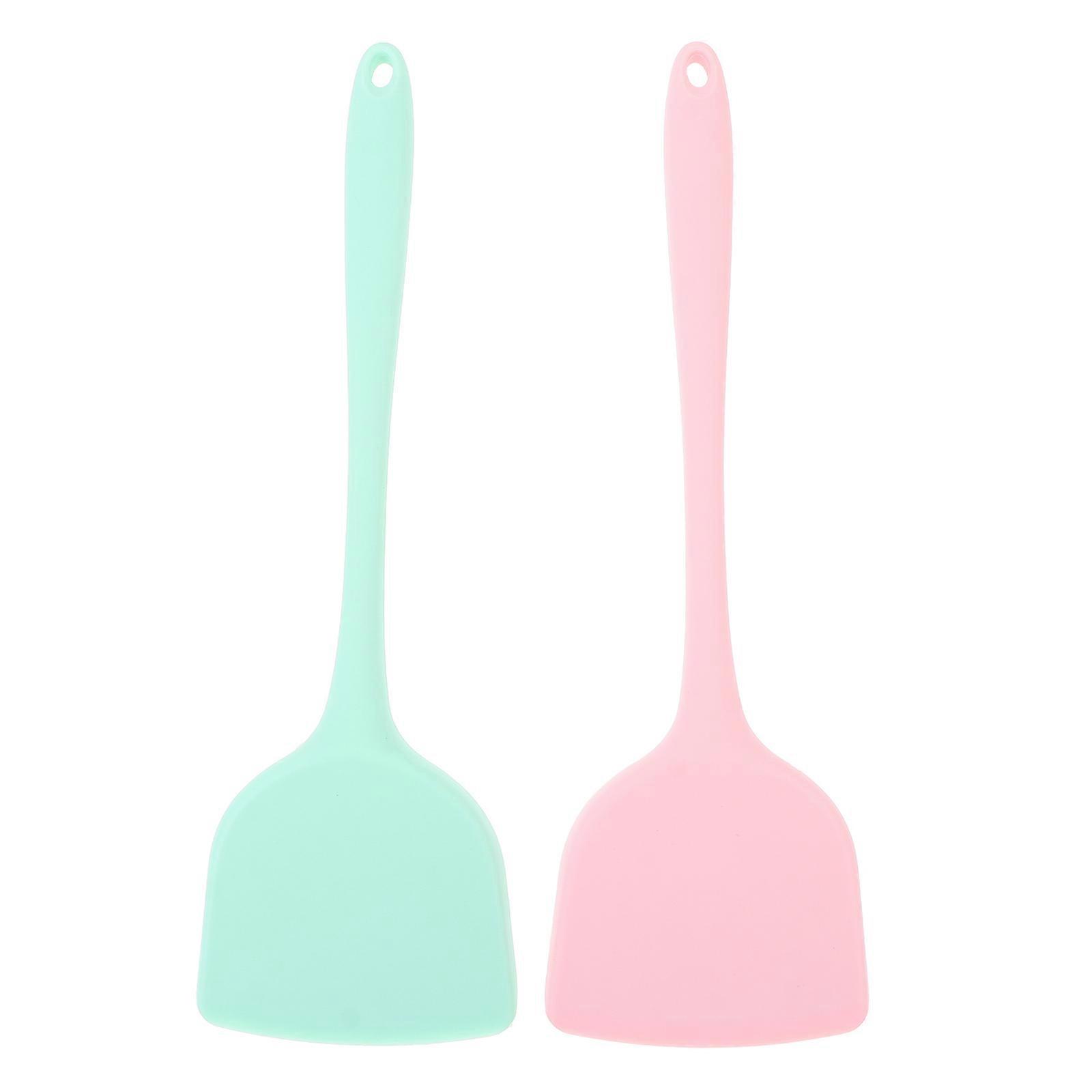 Spatula For Baking 2Pcs Silicone Nonstick Kitchen Tool Protect Nonstick Pan Surface Home Cooks Green