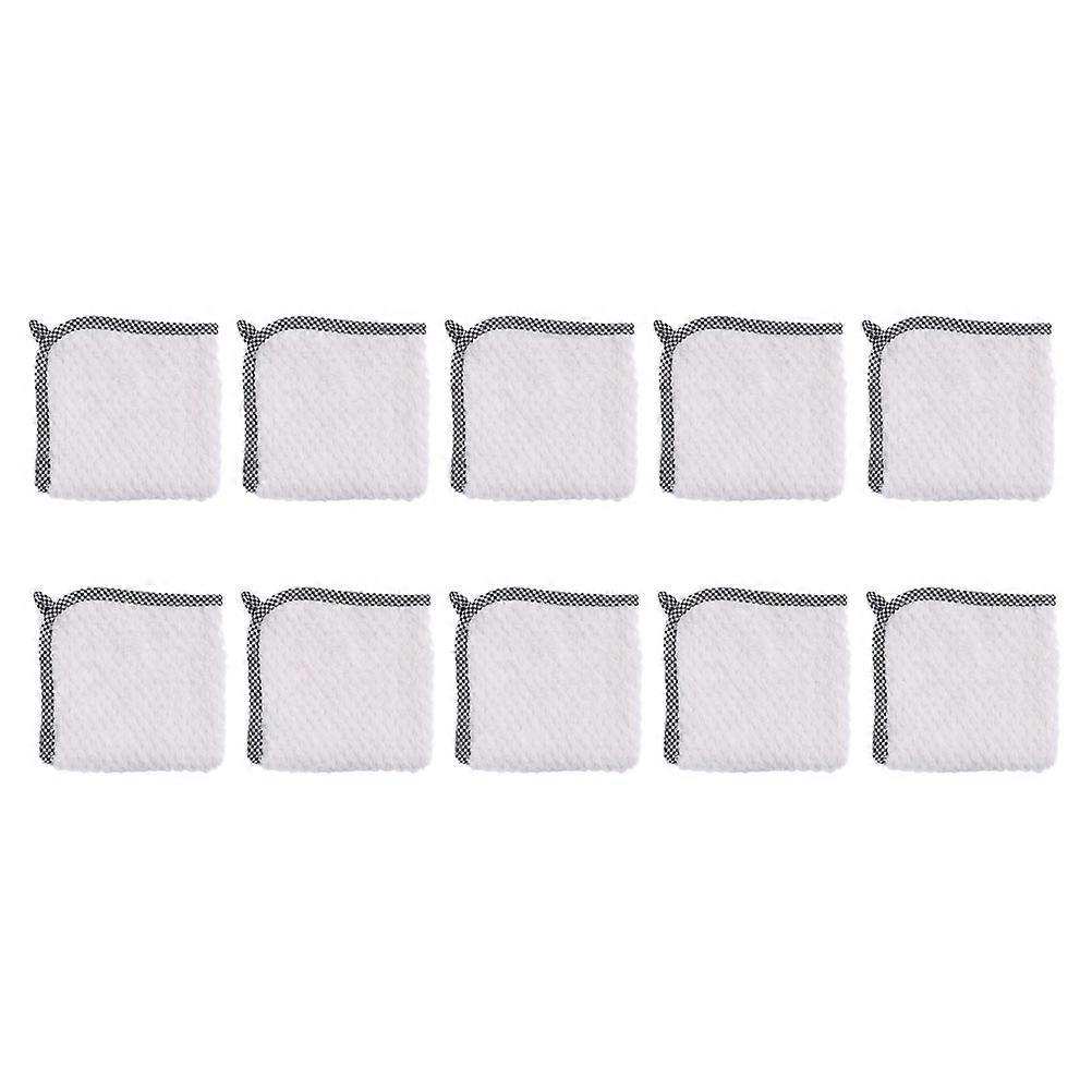 White Coral Fleece Dish Cloth for Kitchen Use with Powerful Cleaning and Water Absorbing Ability 10 Pieces