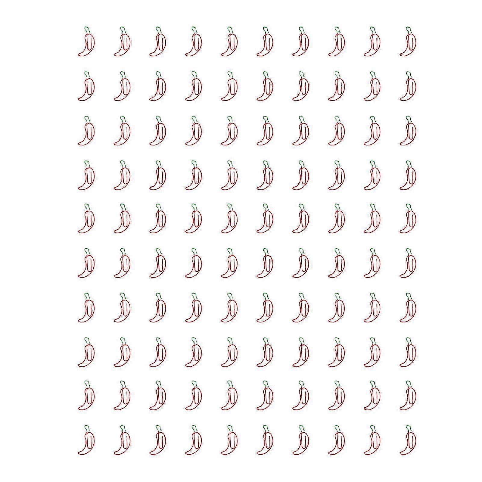 100pcs Pepper Shape Paper Clips with Improved Slip Resistance and Rust Prevention for Daily Office Use