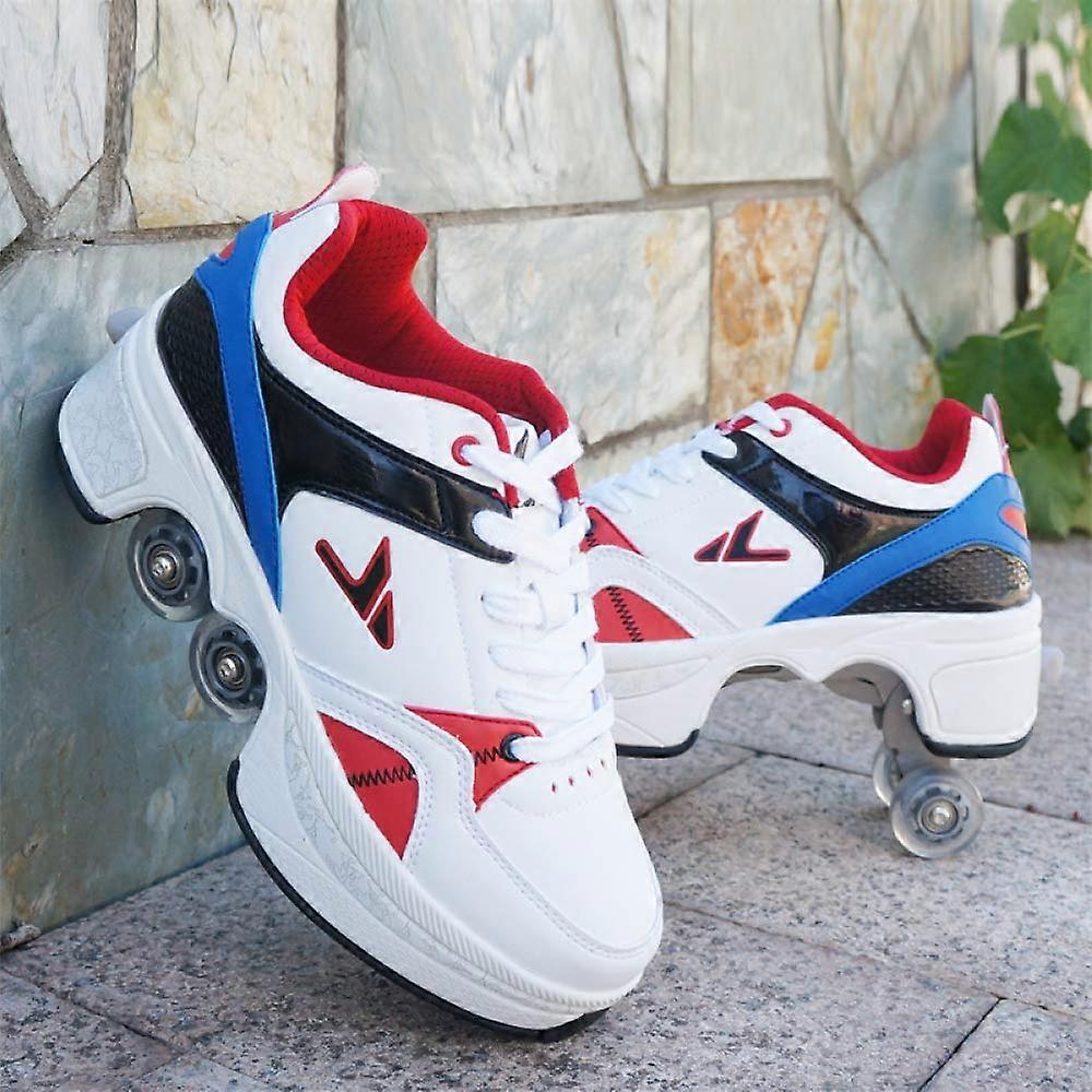 Inline Skate Walking Shoes Roller Skates Roller Skates For Unisex Beginners Gift White41