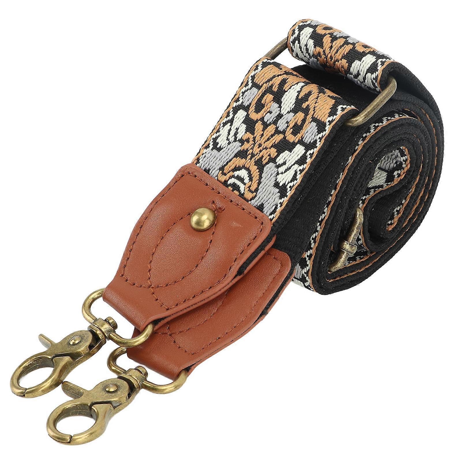 Vintage Embroidered Camera Strap Thickened Polyester Webbing Adjustable Woven Camera Strap For Digital SLR Camera Orange Blue 