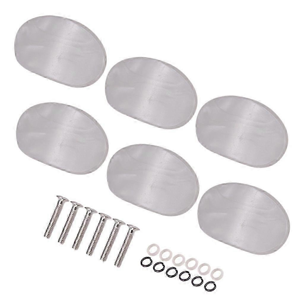 6 Pcs White Pearl Guitar Tuning Pegs Keys Button Tuners Machine Heads Premium Tuning Key Button Cap Edition 0704