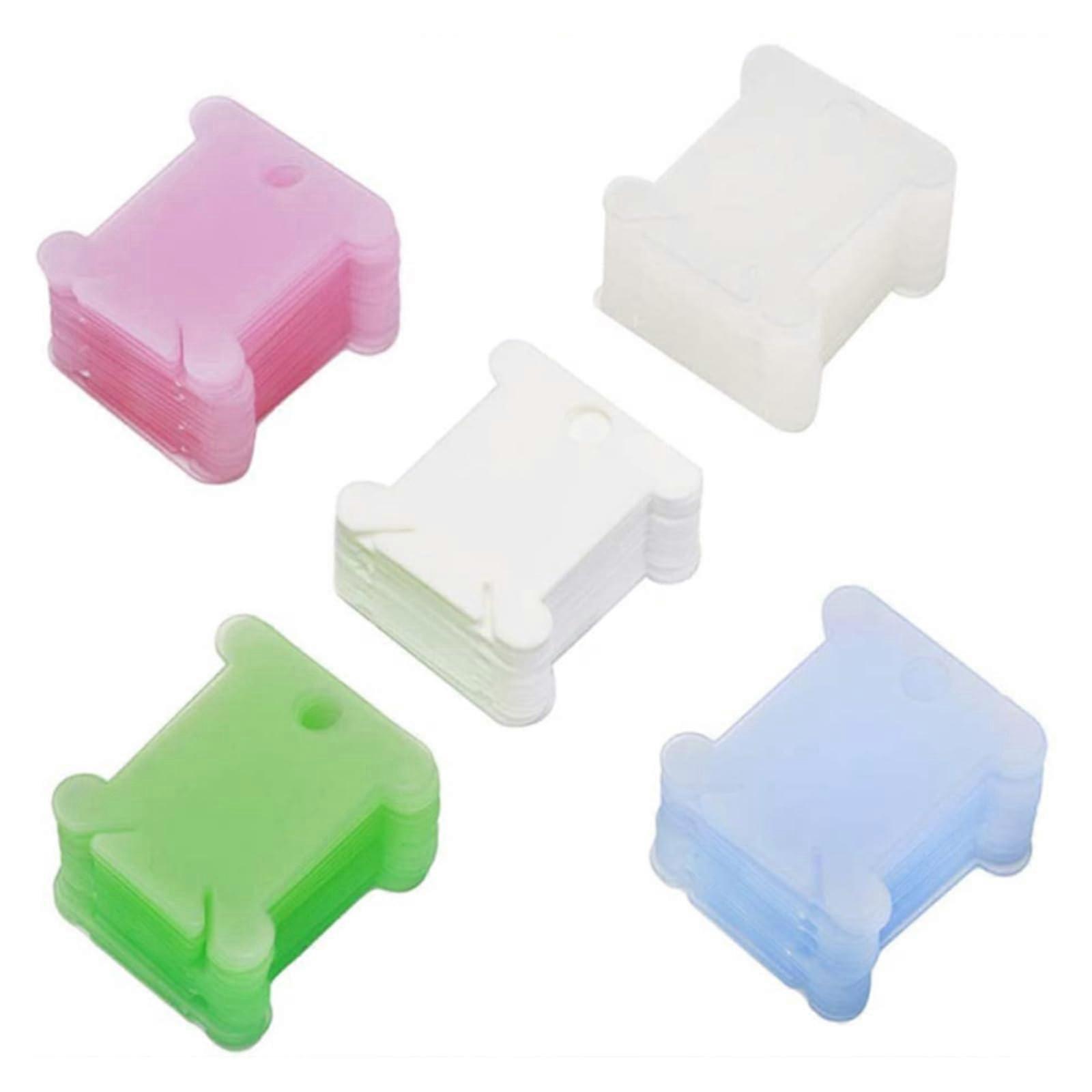 50 x Plastic Floss Bobbins Thread Winder Sticker Thread for Embroidery Sewing Thread Storage