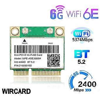AXE3000H 5374Mbps Wifi 6E för AX210 Mini PCIE Wifi-kort för BT5.2 802.11AX 2.4G/5G/6Ghz Wlan-nätverk