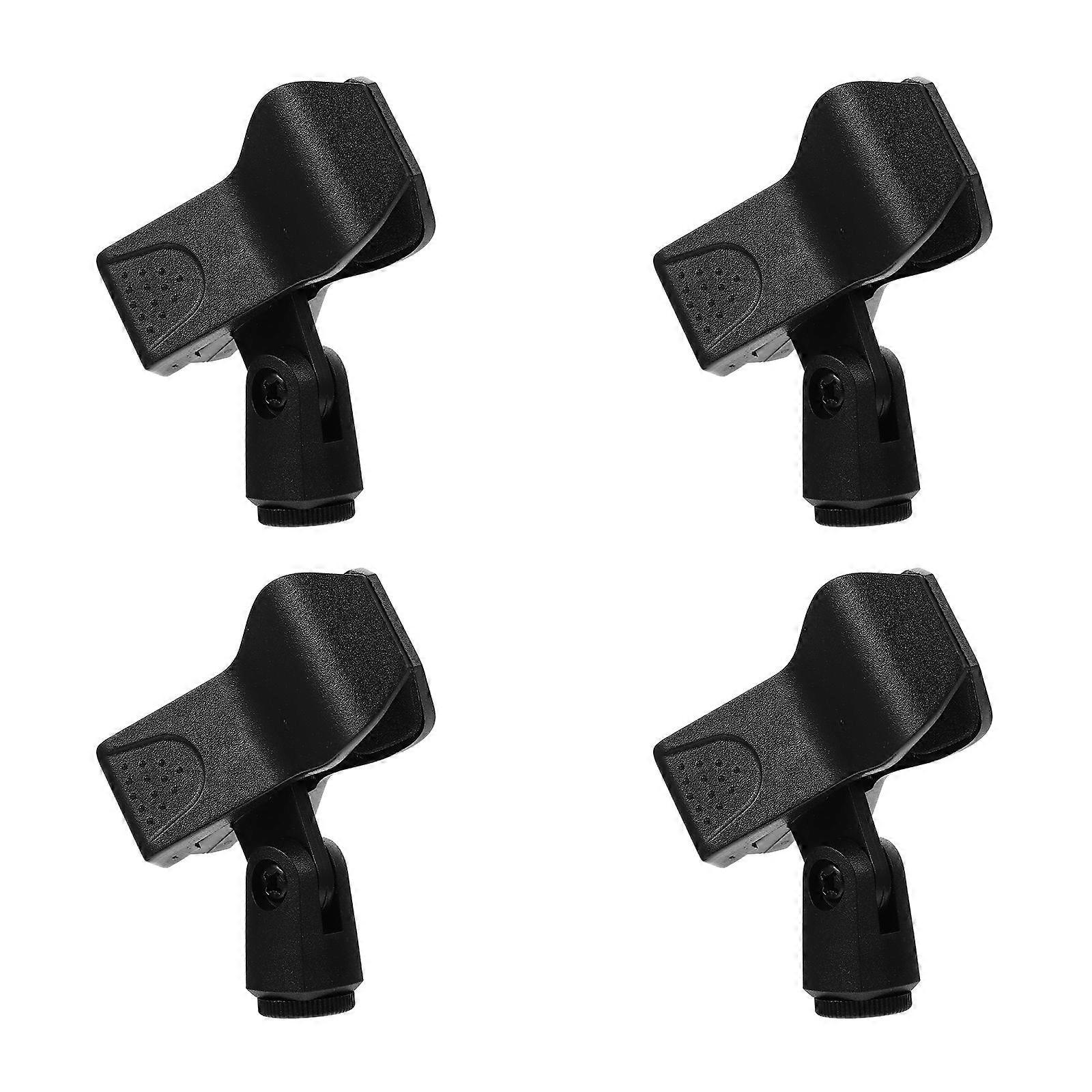 Wireless Microphone Holder Clips   Adjustable Mic Stand Mounts, Compact Lightweight Plastic for Close Recording (4pcs)