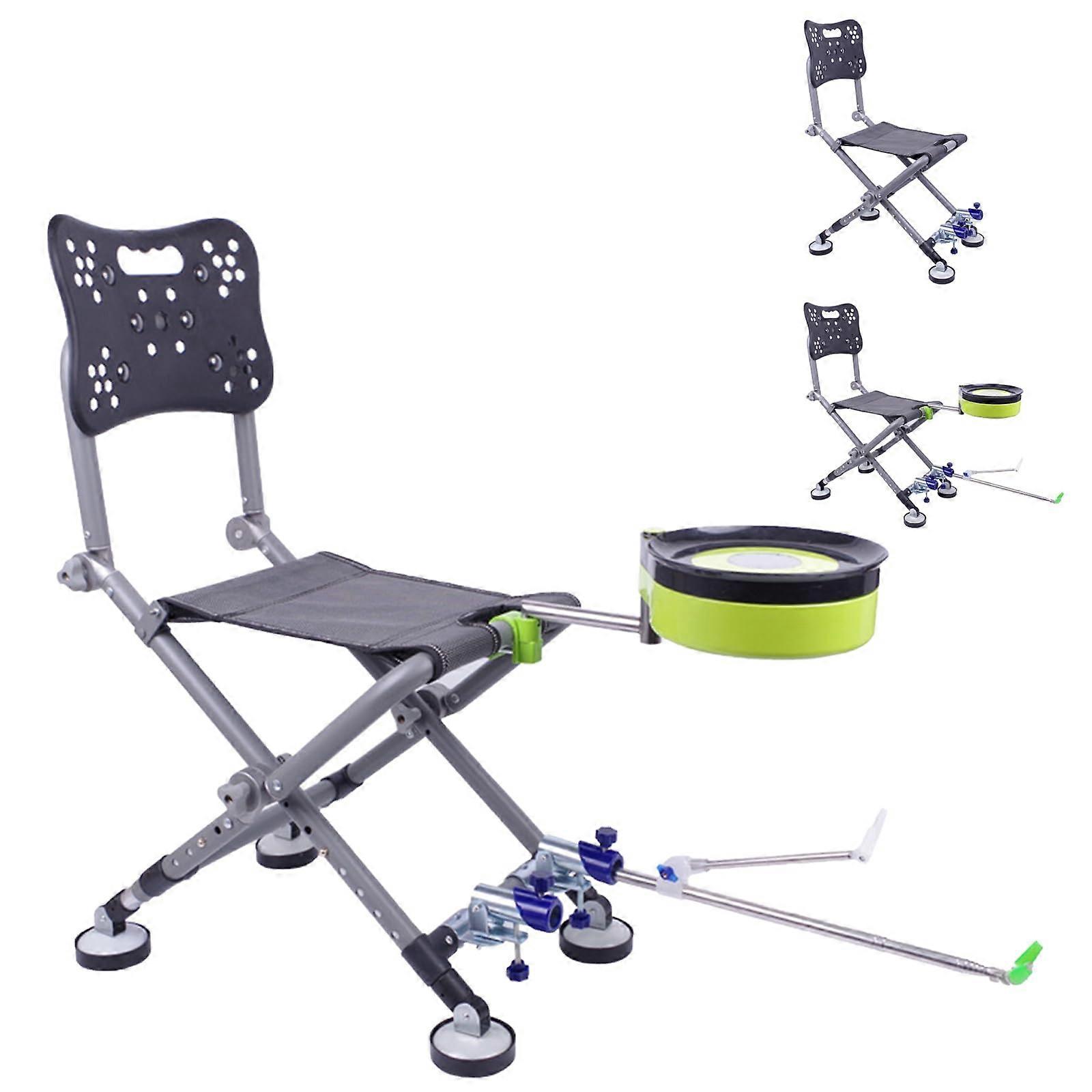 Portable Foldable Fishing Chair with 4 Legs and Adjustable Set Heavy Duty Camping Chair for Professional Fishermen (Set of 10 Medium)