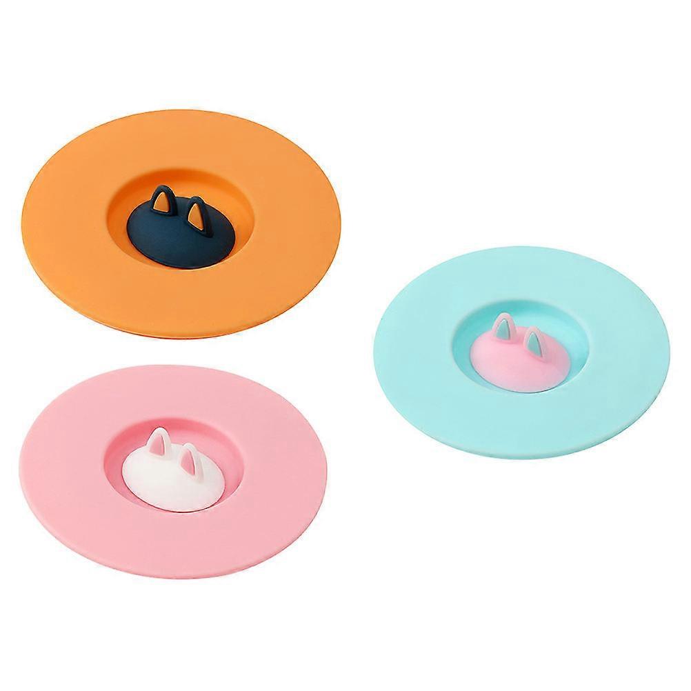 Assorted Color Silicone Cup Cover with Leakproof Seal for Cups at Home and Office 3Pcs