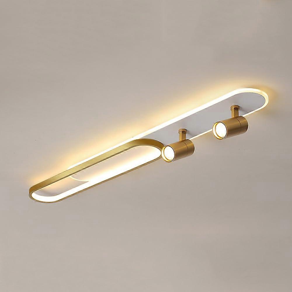 Modern Ceiling Light with Adjustable Angle Spotlight, 4000K Neutral Light, Indoor Accent Lighting Gold and White 100cm