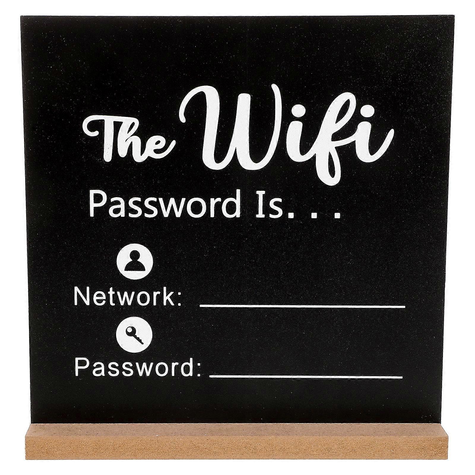 WiFiパスワードサイン木製卓上WiFiサイン木製ベース黒板サインホームオフィスホテルテーブルセンターピースデコレーション用