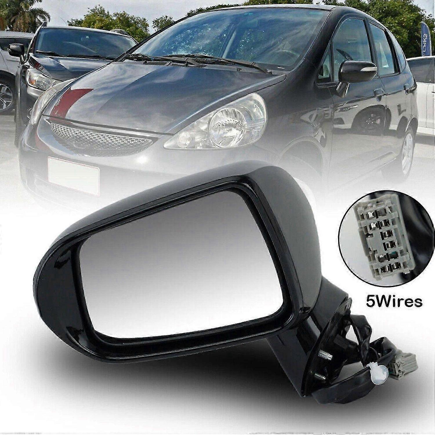 Black Manual Fold Indicator Wing Mirror For Honda Jazz Mk2 2005-2008 Left Passenger Side