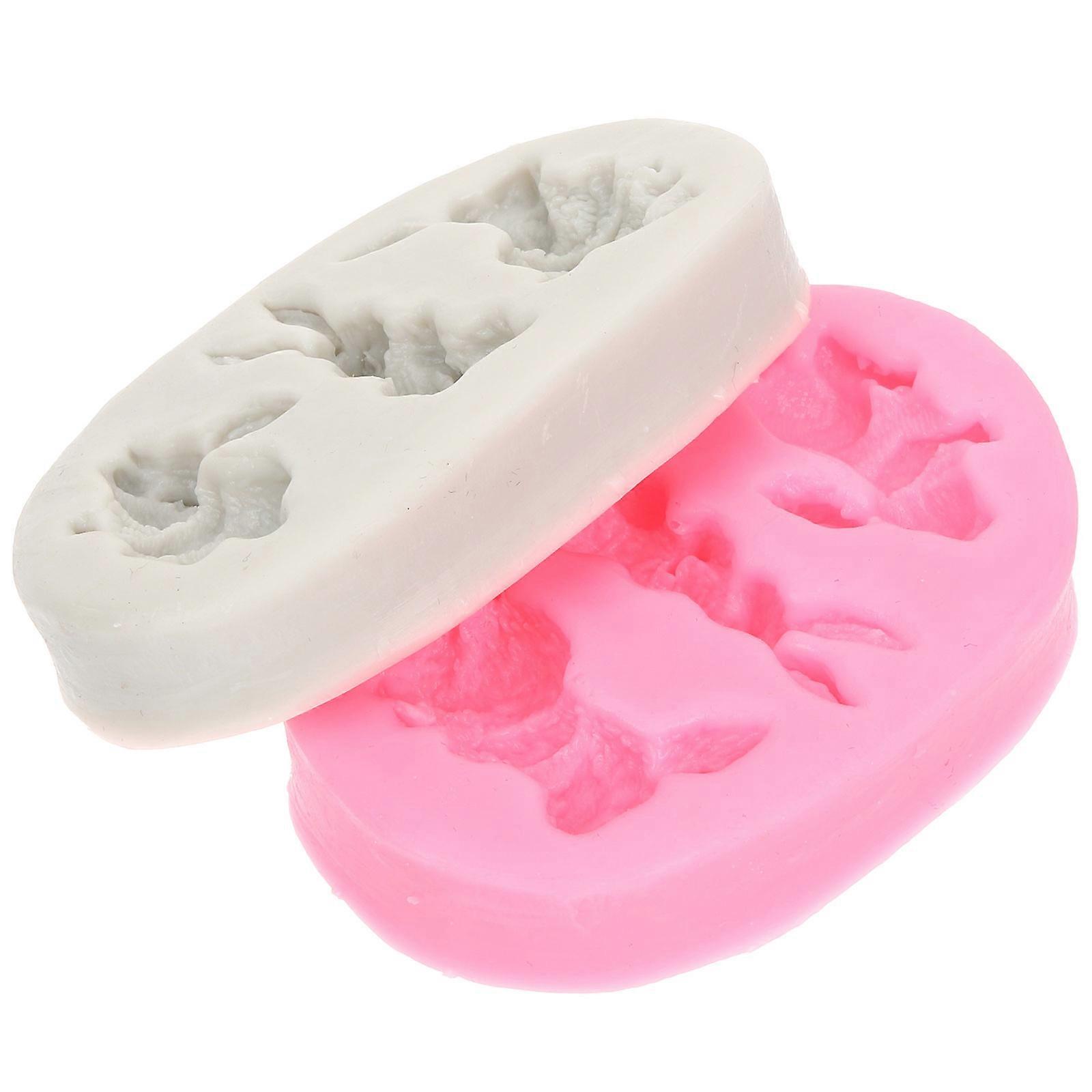 Silicone Cake Molds Rabbit Shaped Baking Tools Easter Dessert Baking 8x5cm Grey White Chocolate Making 2Pcs