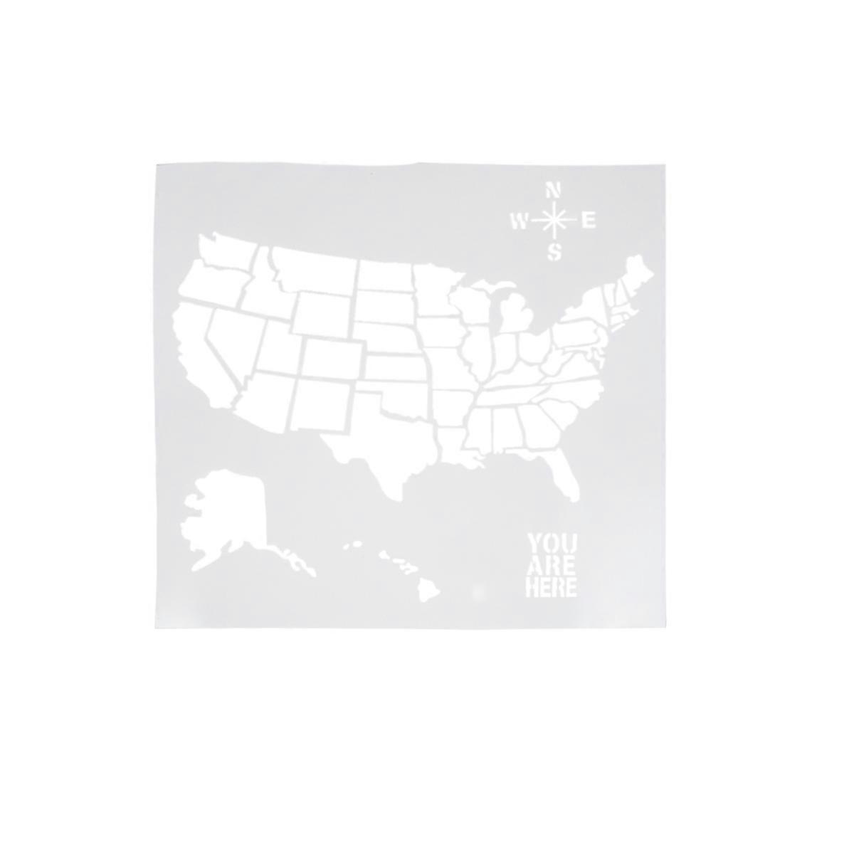 Painting Stencils Us Map Template Wall Paint Stencils Reusable Pentagram Shape 30.48X30.48X0.25CM
