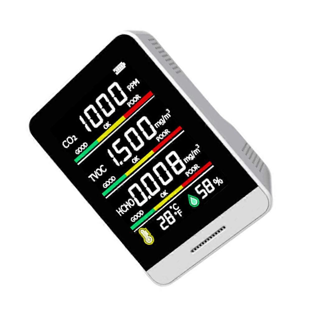 Digital Hygrometer Co2 Meter Monitor Indoor Environment White 10x8x4cm Temperature Measurement Humidity Measurement 1Set