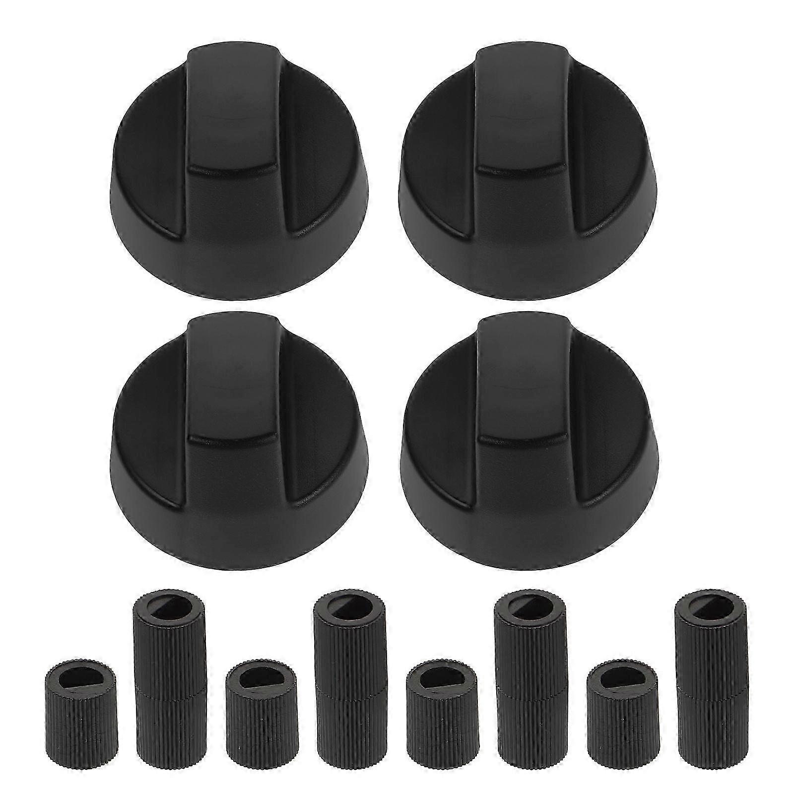 2025 4 Pack Universal Control Knobs With 12 Adapters Plastic Stove Knobs Replacement Parts Compatible For Oven Stove Or Ranges Black