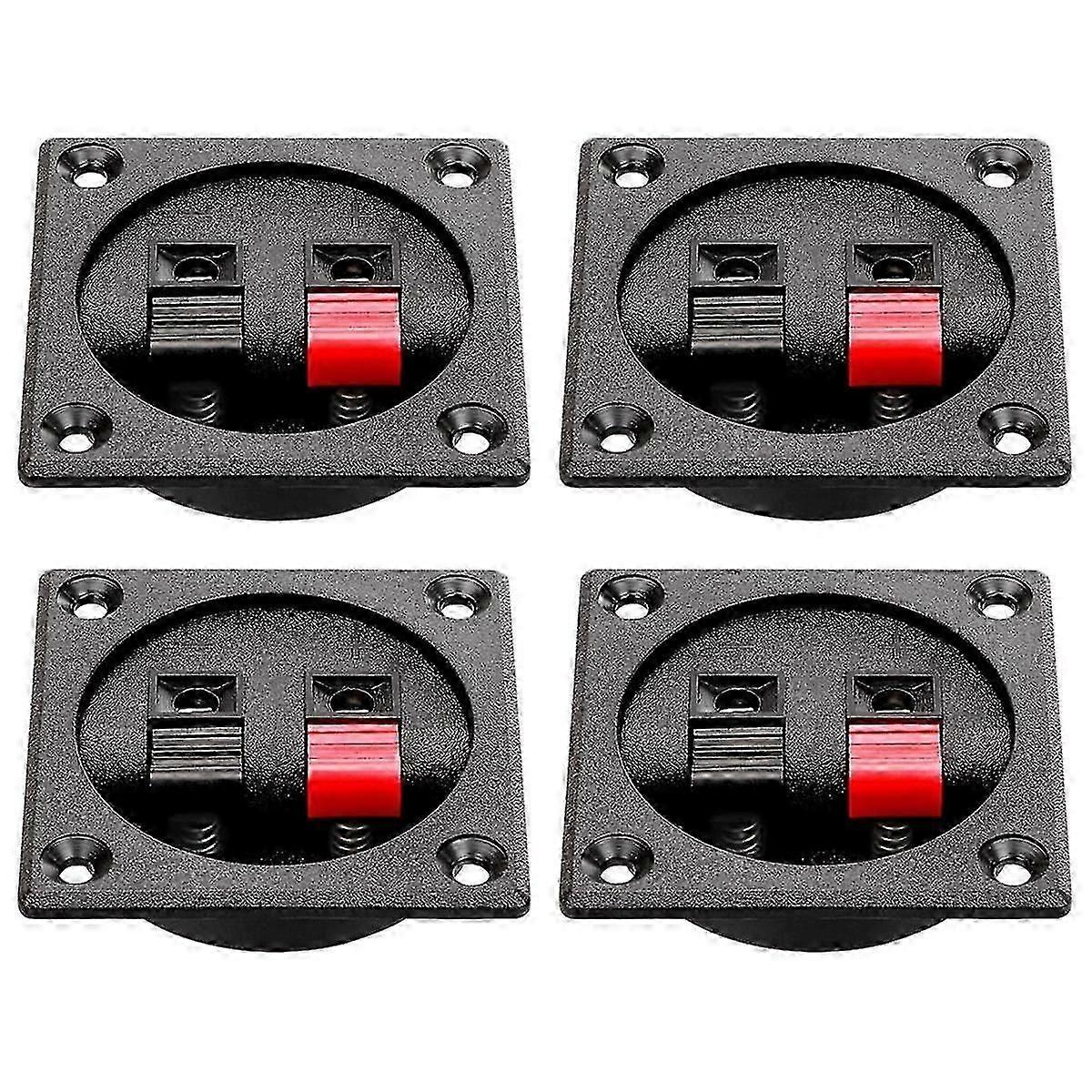 4PCS Speaker Box Terminal Cup, Spring Square Subwoofer Box Terminal Binding Post Connector for DIY